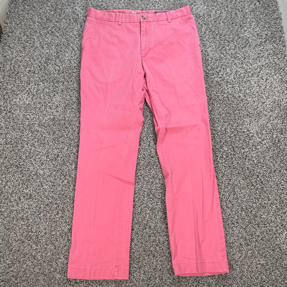 Vineyard Vines Breaker Men's 34x32 Chino Pants Pink Straight Leg Stretch Cotton